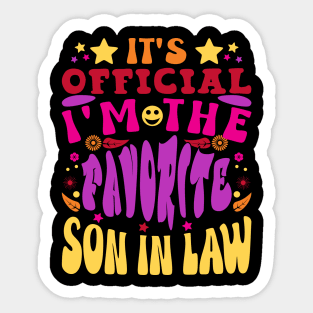 It's Official Favorite Son-In-Law Retro Text Funny Sticker